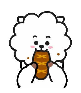 Cartoon Dog Holding Bread Sticker