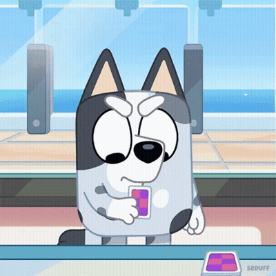 Cartoon Dog Holding Card Saying Seduff GIF