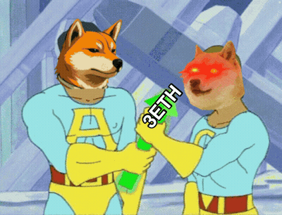Cartoon Dog Holding Green Object With Word Zeth GIF