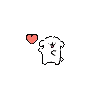 Cartoon Dog Holding Heart Sticker