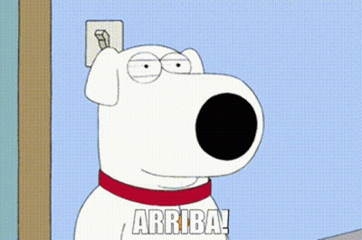 Cartoon Dog Holding Light Switch Says Arriba GIF