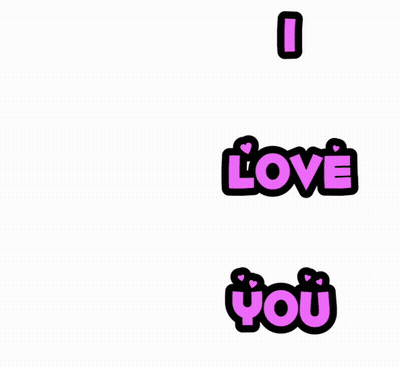 Cartoon Dog Holding Pink Gift Box Saying I Love You GIF