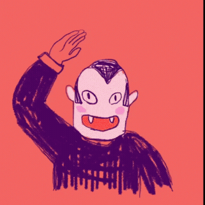 Cartoon Dog Holding Red Object Over Head GIF