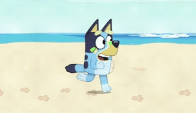 Cartoon Dog Holding Seashell On Beach GIF
