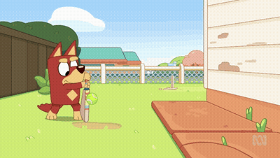 Cartoon Dog Holding Tennis Ball And Bat GIF