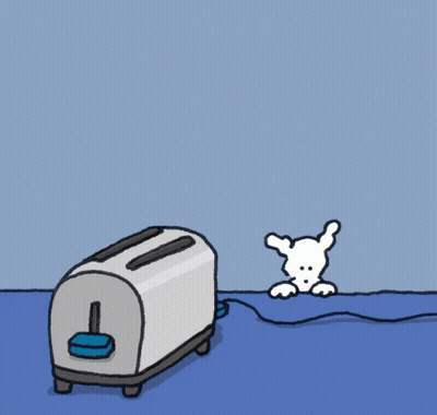 Cartoon Dog Holding Toast Saying A Toast To You GIF