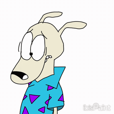 Cartoon Dog In Blue And Purple Shirt GIF