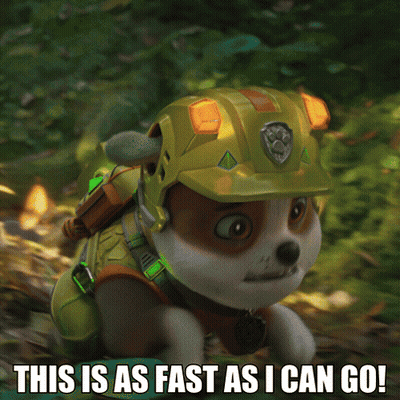 Cartoon Dog In Helmet Saying This Is As Fast As I Can Go GIF