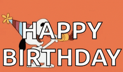 Cartoon Dog In Party Hat Saying Happy Birthday GIF
