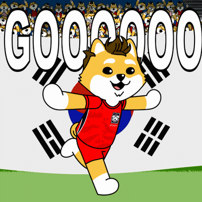 Cartoon Dog In Red Jersey Saying Seoul GIF