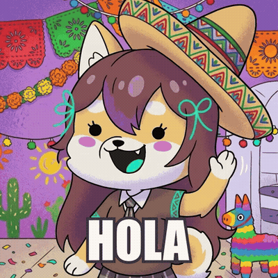 Cartoon Dog In Sombrero Saying Hola GIF