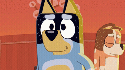 Cartoon Dog In Sunglasses Next To Dog With Eyes Closed GIF