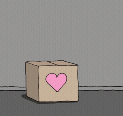 Cartoon Dog Jumping Out Of Cardboard Box GIF