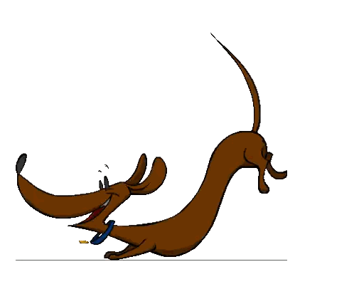 Cartoon Dog Jumping With Blue Collar Sticker