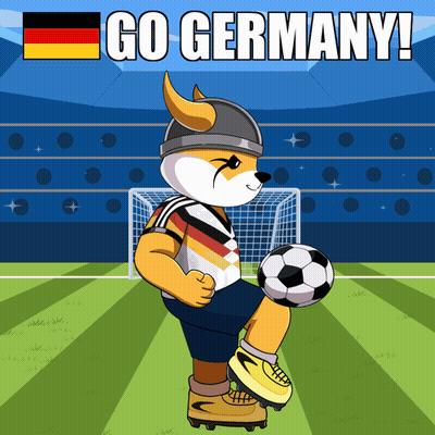 Cartoon Dog Kicking Soccer Ball Go Germany GIF