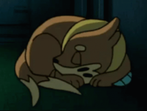 Cartoon Dog Laying Down With Tear GIF