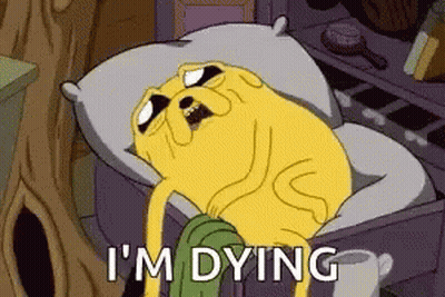 Cartoon Dog Laying In Bed I'm Dying GIF