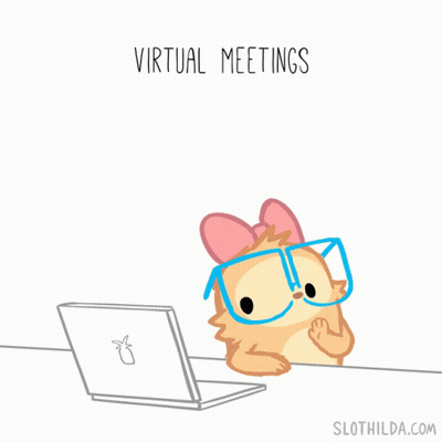 Cartoon Dog Looking At Laptop Virtual Meetings With My Dog GIF