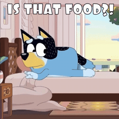 Cartoon Dog Lying On Bed With Is That Food GIF