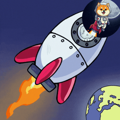 Cartoon Dog On Rocket With LS GIF