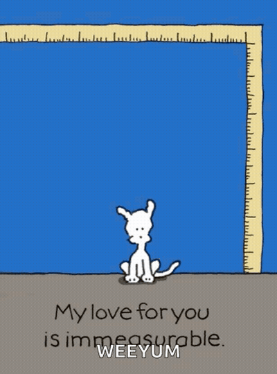 Cartoon Dog Pink Heart My Love For You Immeasurable