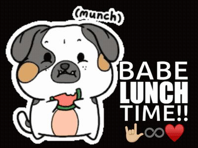 Cartoon Dog Saying Babe Lunch Time GIF