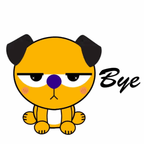 Cartoon Dog Saying Bye Sticker