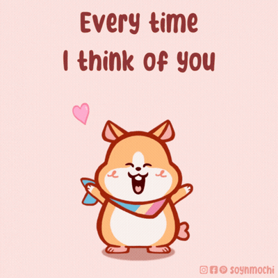 Cartoon Dog Saying Every Time I Think Of You GIF