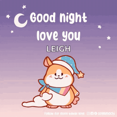 Cartoon Dog Saying Good Night Love You Leigh GIF