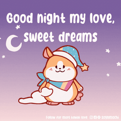 Cartoon Dog Saying Good Night My Love Sweet Dreams GIF