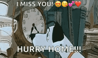 Cartoon Dog Saying I Miss You Hurry Home GIF