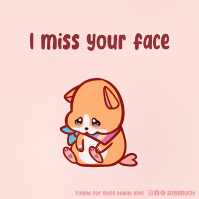 Cartoon Dog Saying I Miss Your Face GIF