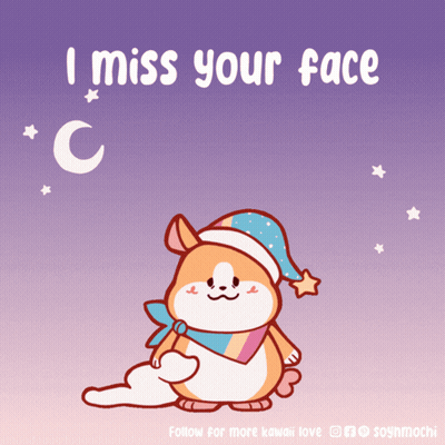 Cartoon Dog Saying I Miss Your Face GIF
