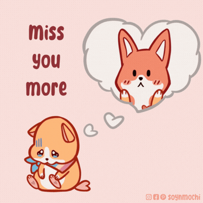 Cartoon Dog Saying Miss You More GIF