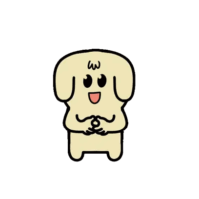 Cartoon Dog Saying Thank You Sticker