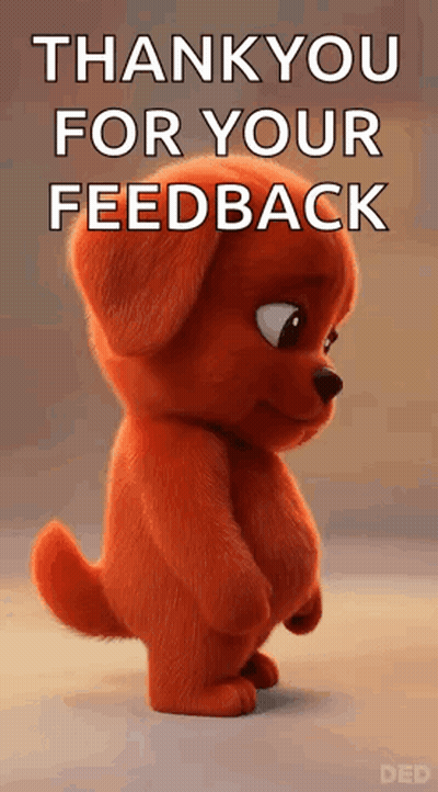 Cartoon Dog Saying Thank You For Your Feedback GIF