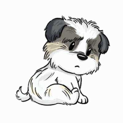 Cartoon Dog Sitting In Front Of Heart GIF