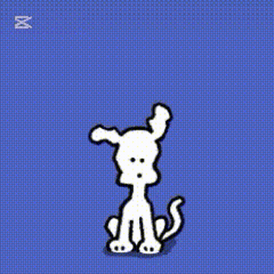 Cartoon Dog Sitting Under Heart Saying I Love You GIF