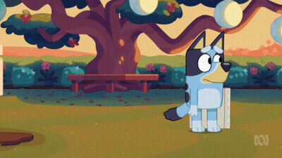 Cartoon Dog Standing In Front Of Tree With ABC GIF