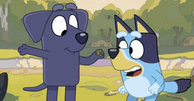 Cartoon Dog Standing Next To Another Dog GIF