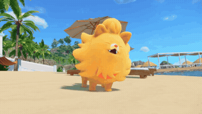 Cartoon Dog Standing On Sandy Beach GIF