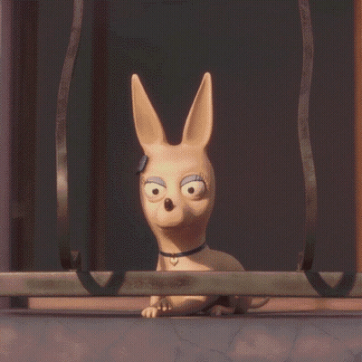 Cartoon Dog Standing On Window Sill Looking Out GIF
