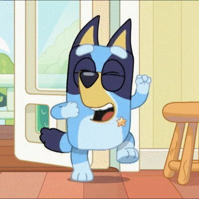 Cartoon Dog Standing With Eyes Closed GIF