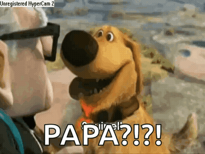 Cartoon Dog Talking To Older Man GIF