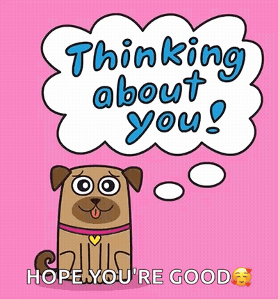 Cartoon Dog Thinking About You GIF