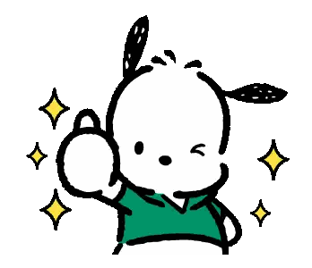 Cartoon Dog Thumbs Up Green Shirt Sticker