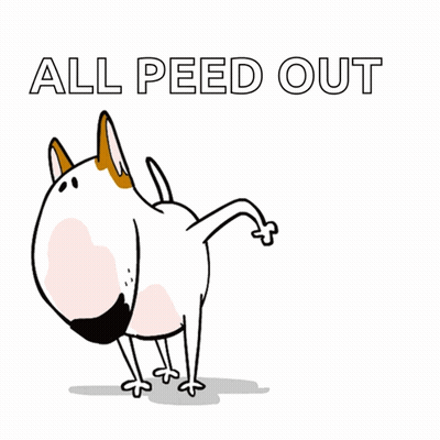 Cartoon Dog Urinating All Peed Out