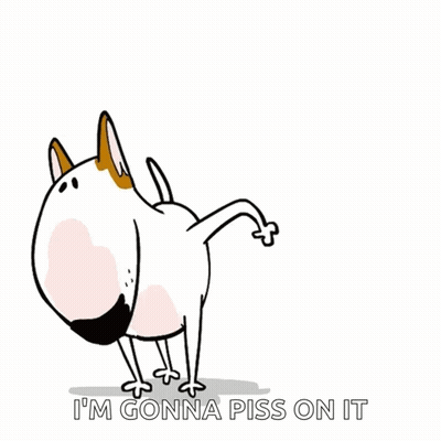Cartoon Dog Urinating Gonna Piss On It GIF