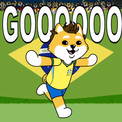 Cartoon Dog Wearing Brasil Jersey GIF