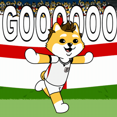 Cartoon Dog Wearing England Jersey GIF